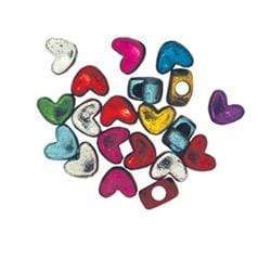 AussieSuperStore Jewellery Making Supplies Plastic Bright Metallic Heart Beads 9mm Plastic Bright Metallic Heart Beads 9mm | Jewellery Making Beads 9331468022909 VCBMH